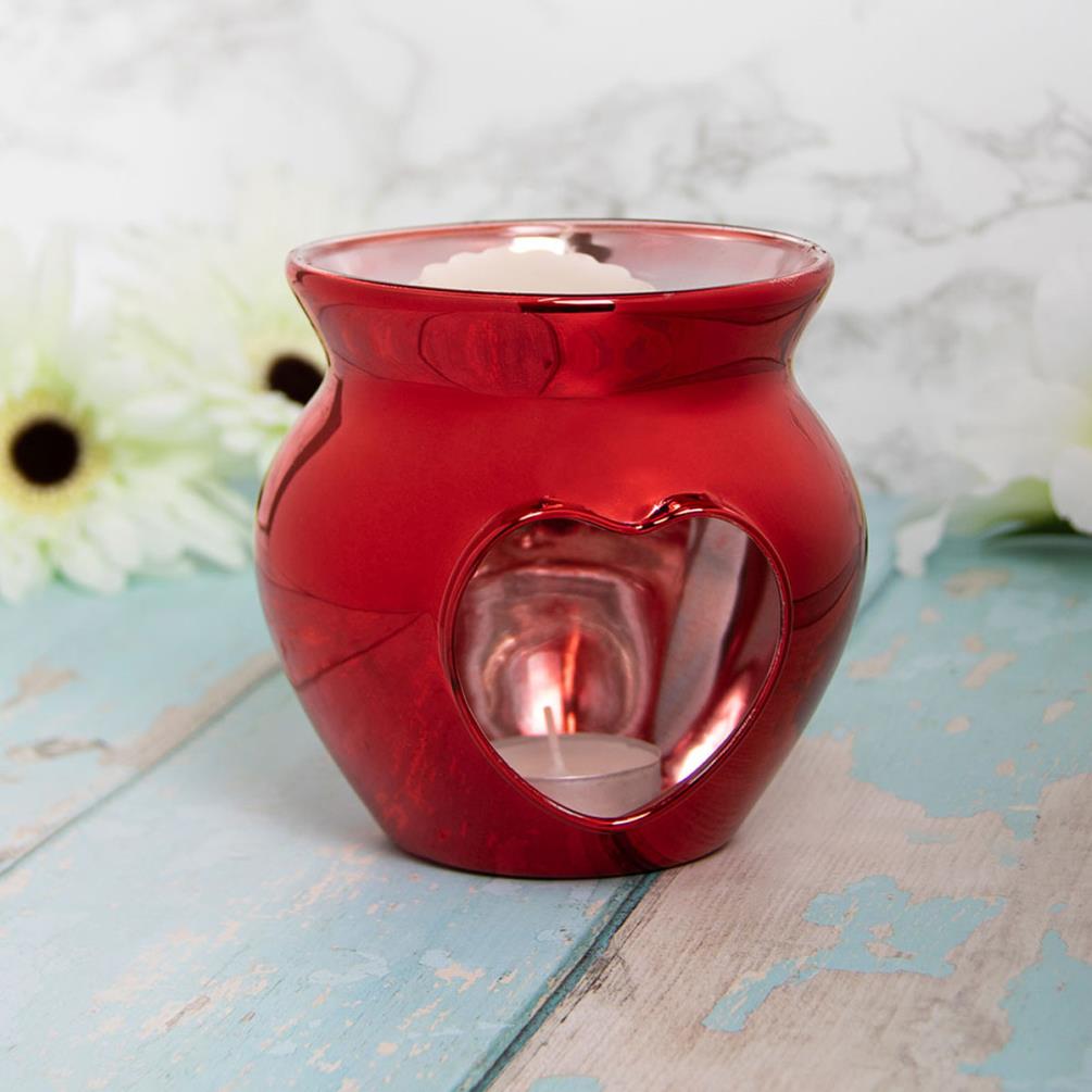 Desire Red Polished Glass Heart Wax Melt Warmer Extra Image 1